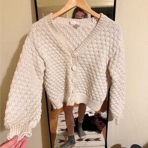 Cozy Cream Knit Cardigan Sweater